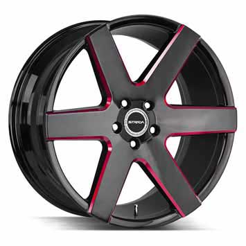 STRADA CODA GLOSS BLACK RED MILLED Gloss Black Red Milled